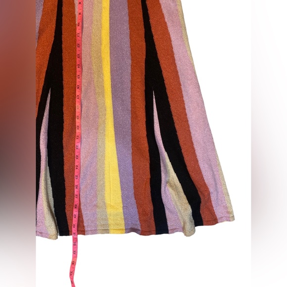 LAIA by Anthropologie | size 6 shimmery striped wool blend colorful skirt - Picture 7 of 9